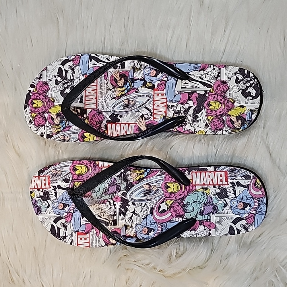 New Marvel Avengers Flip Flops Thongs Size 38/39, 7.5-8.5 US